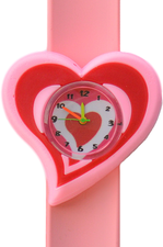 Kinderhorloge swirl hart roze/rood 