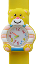 Kinderhorloge blije beer geel
