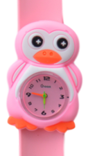 Kinderhorloge pinguïn lichtroze