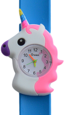 Kinderhorloge stralende eenhoorn blauw