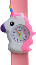 Kinderhorloge stralende eenhoorn lichtroze