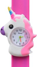 Kinderhorloge stralende eenhoorn donkerroze