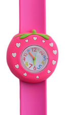 Kinderhorloge lovely aardbei donkerroze