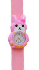 Kinderhorloge blij konijn roze