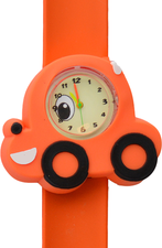 Kinderhorloge lachende auto oranje 