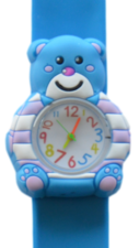 Kinderhorloge blije beer blauw