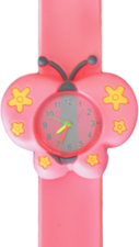 Kinderhorloge vlinder lichtroze/wit