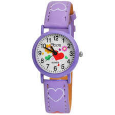 Kinderhorloge paars met hartje