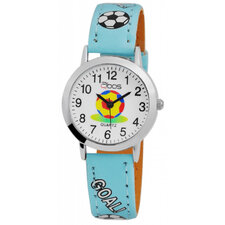 Kinderhorloge lichtblauw met voetbal