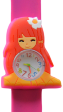 Kinderhorloge flower girl donkerroze